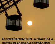 un cartel sobre el curso que se celebrará en Noviembre sobre caompañamiento en la práctica a través de la estimulación basal
