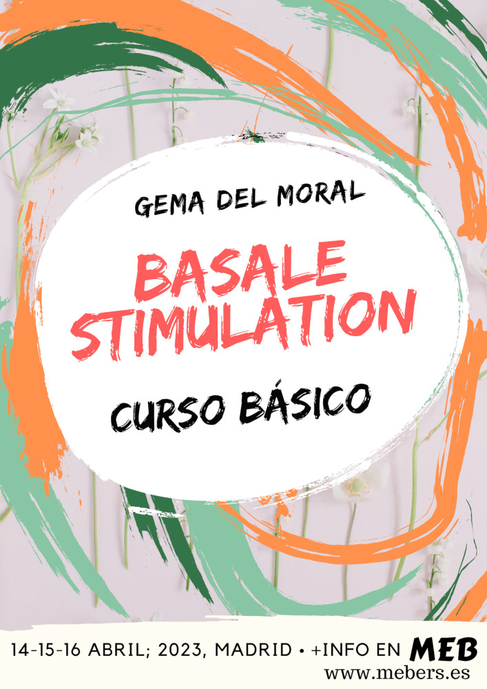 Cartel anunciando curso básico basale Stimulation en Meb centro